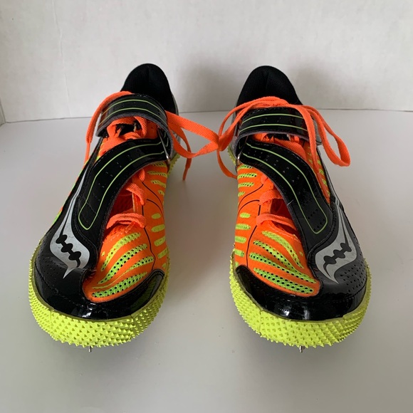 Saucony High Jumping Spikes Men 7.5/Women 9 Uplift Shoe Orange Black Wrench Tool main image 14